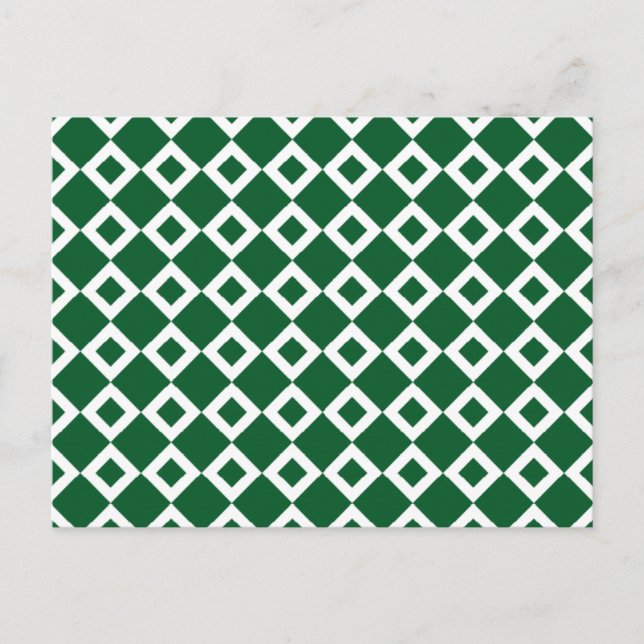 Green und White Diamond Muster Postkarte (Vorderseite)