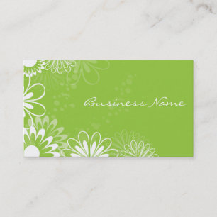 Green und White Floral Visicard Visitenkarte