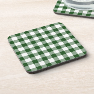Green und White Gingham Pattern Getränkeuntersetzer