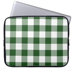 Green und White Gingham Pattern Laptopschutzhülle