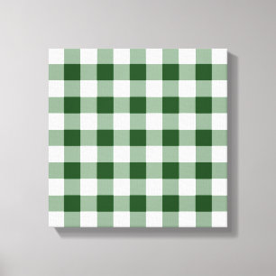 Green und White Gingham Pattern Leinwanddruck
