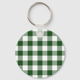 Green und White Gingham Pattern Schlüsselanhänger