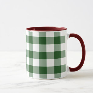 Green und White Gingham Pattern Tasse