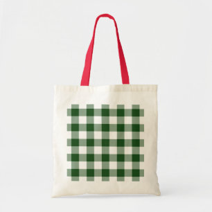 Green und White Gingham Pattern Tragetasche