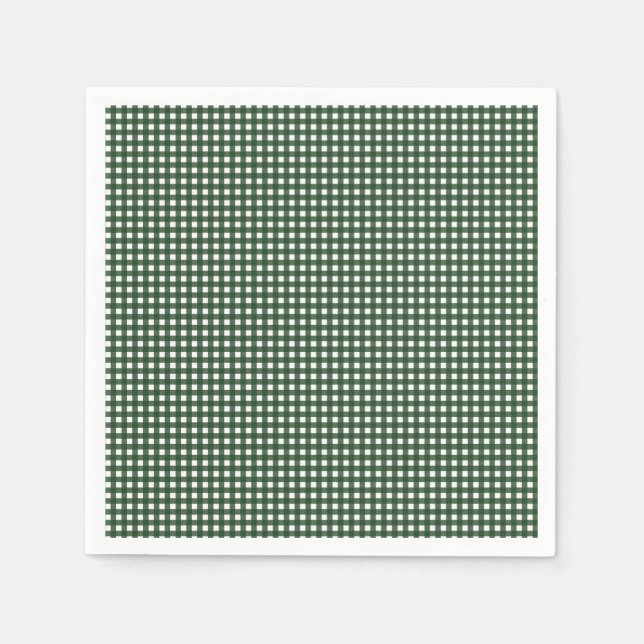 Green und White Gingham Serviette (Vorderseite)