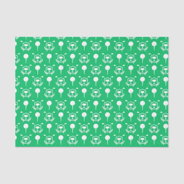 Green und White Golf Icons Seidenpapier (Vorderseite)