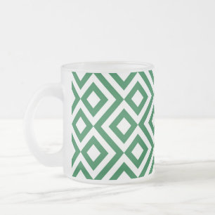 Green und White Meander Mattglastasse