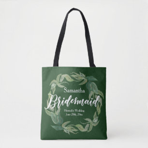 Green und White Personalisiert Bridesmaid Boho Tasche