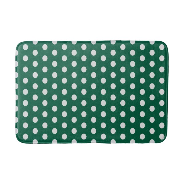 Green und White Polka Dots Badematte (Vorderseite)