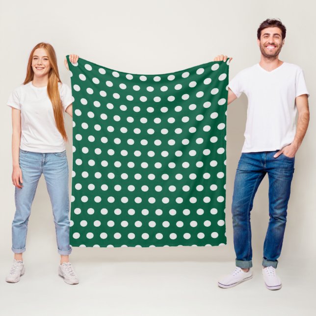 Green und White Polka Dots Fleecedecke (Beispiel)