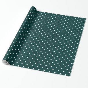 Green und White Polka Dots Geschenkpapier