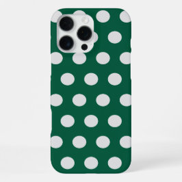 Green und White Polka Dots iPhone 16 Pro Max Hülle