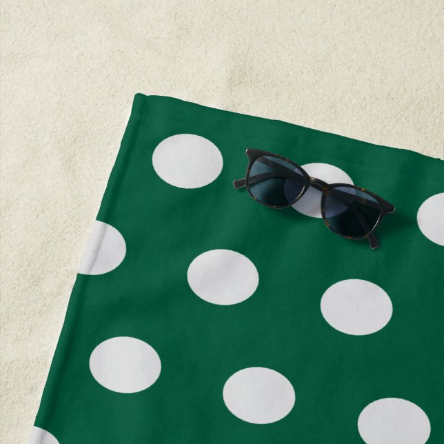 Green und White Polka Dots Strandtuch (Beispiel)