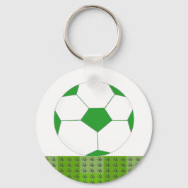 Green und White Soccer Ball Schlüsselanhänger