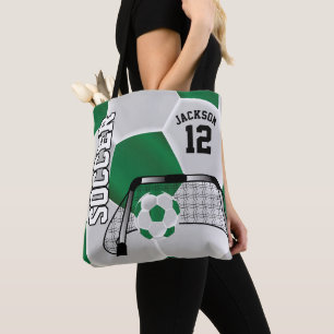 Green und White Soccer Ball Tasche