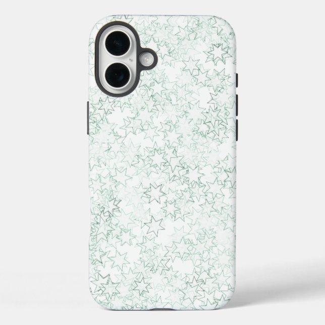 Green und White Star Team Spirit Sports Colors iPhone 16 Plus Hülle (Rückseite)