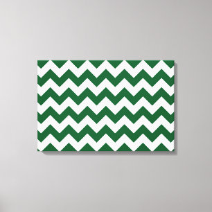 Green und White Zigzag Leinwanddruck