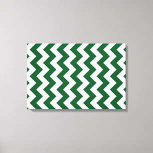 Green und White Zigzag Leinwanddruck