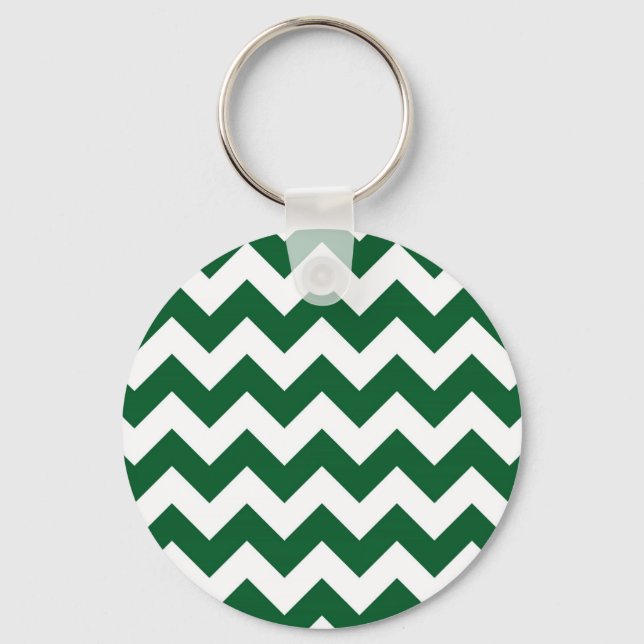 Green und White Zigzag Schlüsselanhänger (Vorderseite)