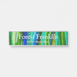 Green Underwater Alcohol Tinte Art Desk Türschild