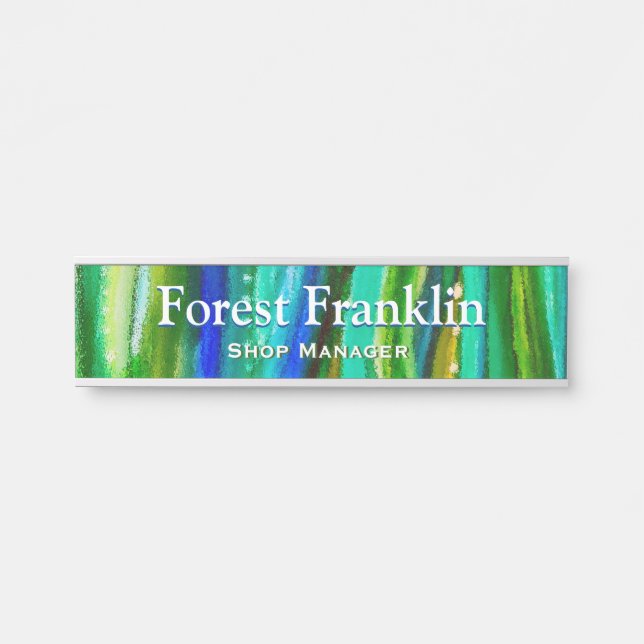 Green Underwater Alcohol Tinte Art Desk Türschild (Vorderseite )
