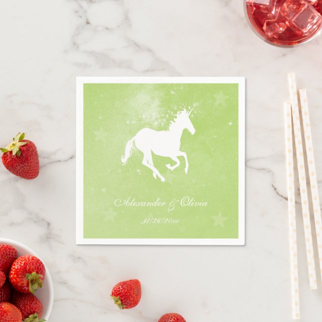 Green Unicorn Brautparty Napkin Serviette (Beispiel)