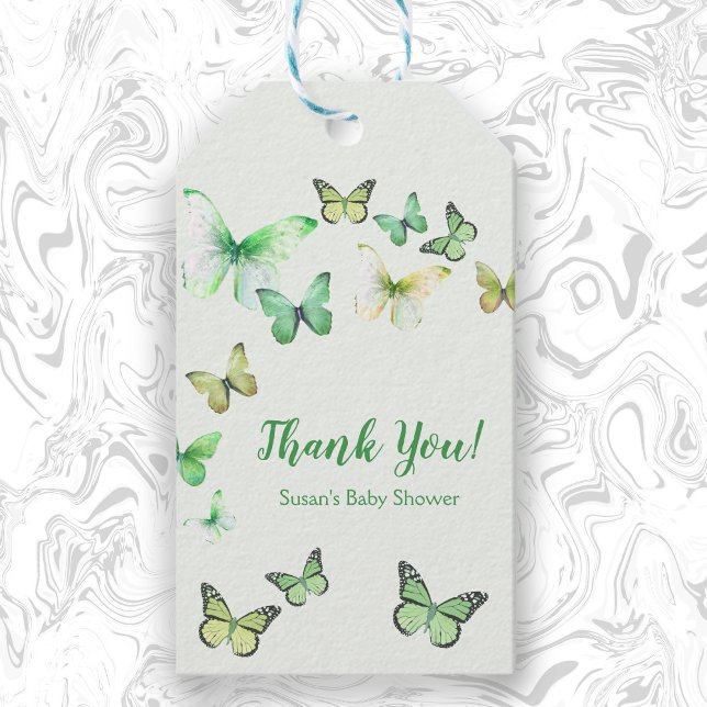 Green Unisex Little Butterfly Baby Dusche Geschenkanhänger (Von Creator hochgeladen)