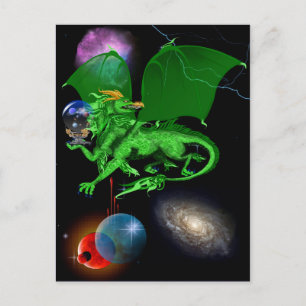 Green Universe Dragon Post Card Postkarte