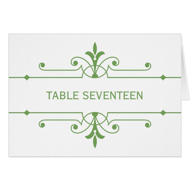 Green v2 Extravagante Tischnummer (Vorderseite (Horizontal))