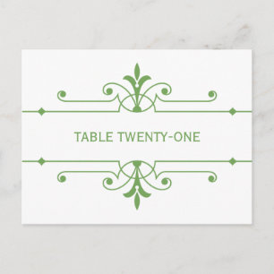 Green v2 Fancy Ornamo Numéro de table Carte postal