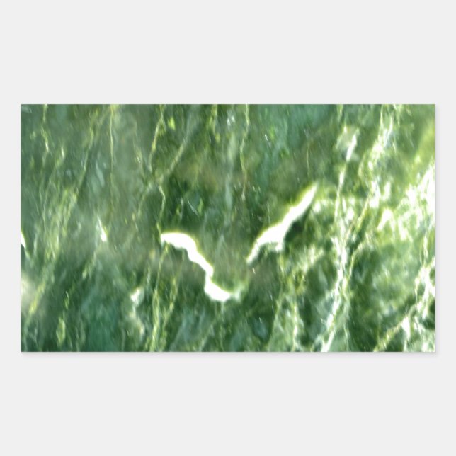 Green Verde Alpi Marble Rechteckiger Aufkleber (Vorderseite)