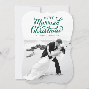 Green Very Verheiratet Christmas New Foto Card Feiertagskarte