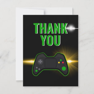 Green Video Game Party Carte de remerciements