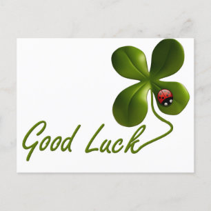 Green Viel Glück Clover Ladybug St. Patrick's Day Postkarte
