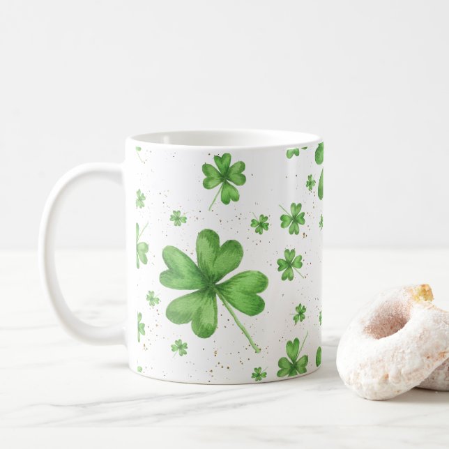 Green Vierblättriges Kleeblatt Kaffeetasse (Mit Donut)