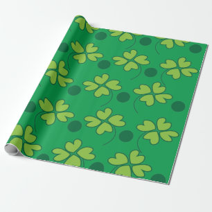 Green Vierblättriges Kleeblatt St Patricks Day Geschenkpapier