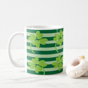 Green Vierblättriges Kleeblatt St Patricks Day Pat Kaffeetasse