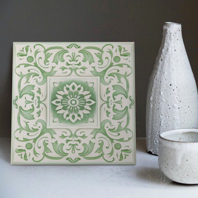 Green Viktorianisch Backsplash Repro Art Nouveau Fliese (Von Creator hochgeladen)
