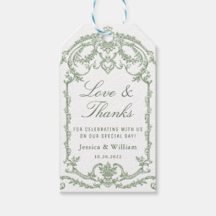 Green Viktorianisch Verziert Grace Floral Boho Wed Geschenkanhänger