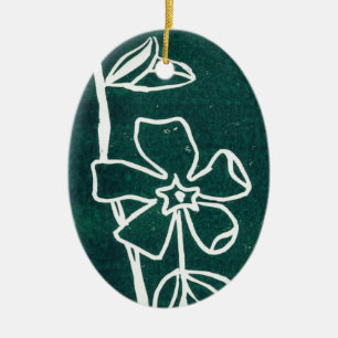 "Green Vinca" Blumendekoration Keramik Ornament