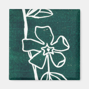 "Green Vinca" Blumenmagnet Magnet