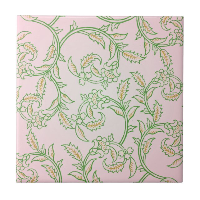 Green Vine Ceramic Tile Fliese (Vorderseite)