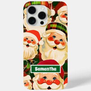 Green Vintag Santa Claus Tartan Karierte Weihnacht Case-Mate iPhone Hülle