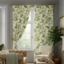 Green Vintage Botanical Toile Pattern