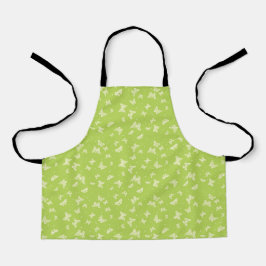 Green vintage butterfly motif pattern schürze