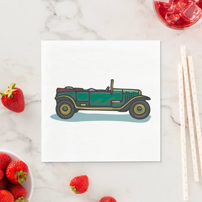 Green Vintage Car Classic Old Timer Automobil Serviette (Von Creator hochgeladen)