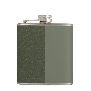 Green Vinyl-Wrapped Flask mit zwei Tonen Moos - Cu Flachmann