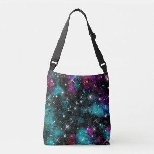 Green Violet Galaxy Star Milky Way Tragetaschen Mit Langen Trägern