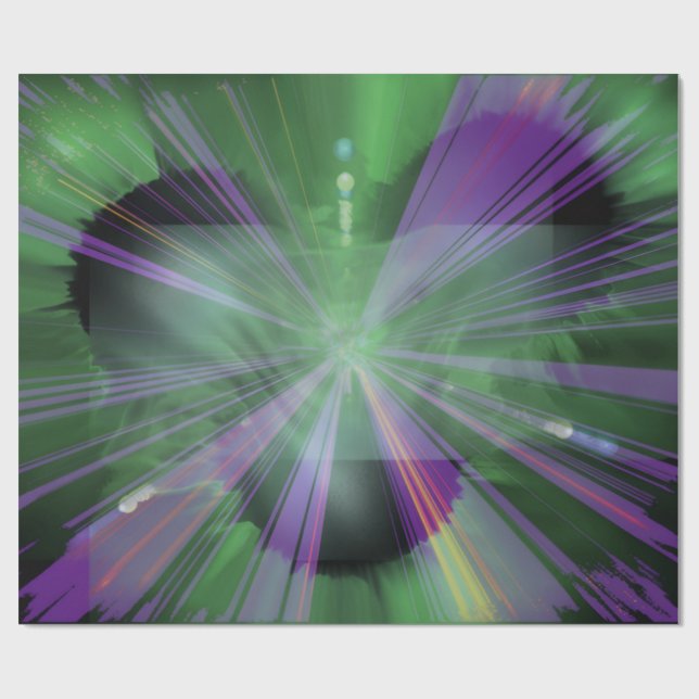 Green Violet Mystery Wrapping Paper Geschenkpapier (Flach)