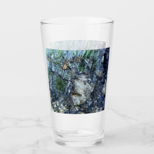 Green Vivianite Crystal Glas (Vorderseite)